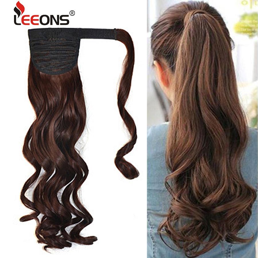 Long Wavy Ponytail Hairpiece Wrap On Clip Hair Extension High Temperature Synthetic Fiber Ponytail Fake Hair