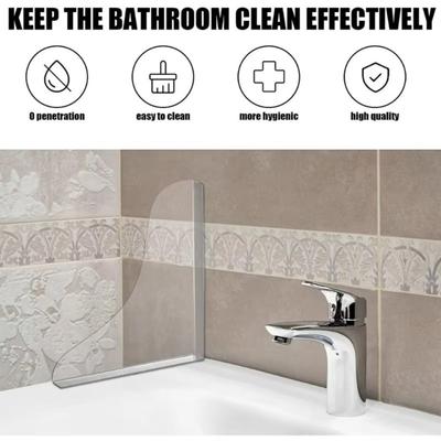 Neuer Acryl-Badewannen-Spritzschutz Einfache Montage Selbstklebende Spülbecken-Spritzabdeckung Transparent Wasserdicht Waschbecken Spülbecken Ablenkblech Wanne