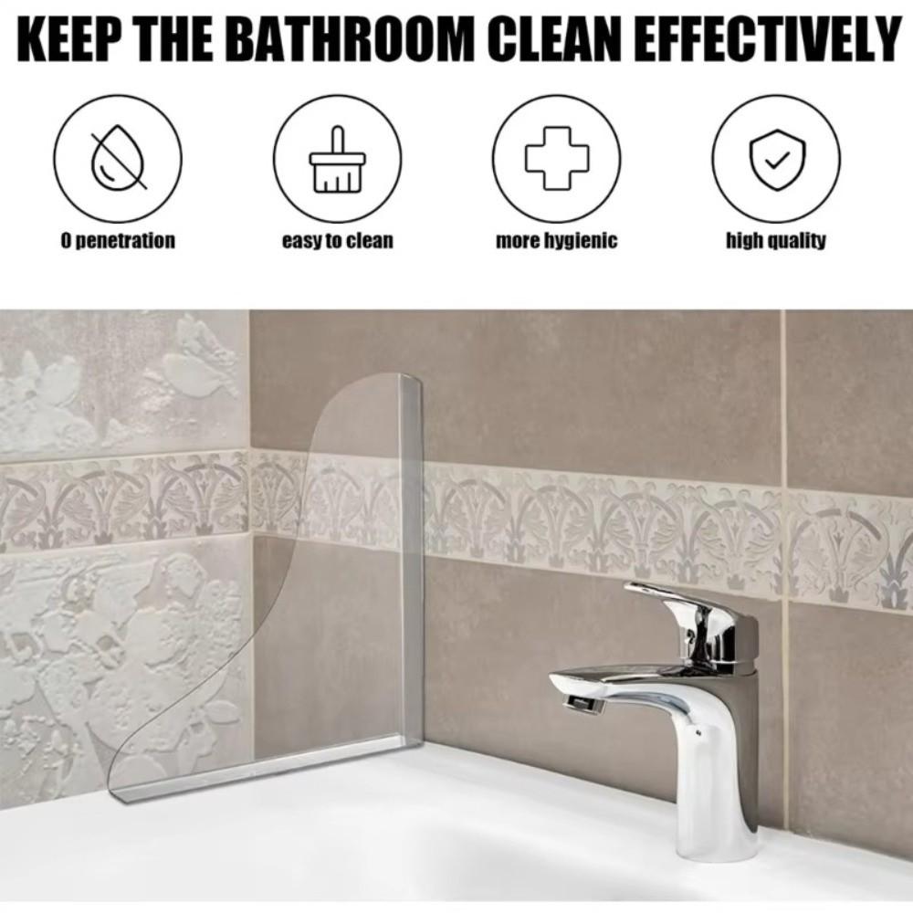 Acrylic Bathtub Splash Guard Easy Install Transparent Water Baffle Plate Self-Adhesive Waterproof Washbasin Sink Baffle Shower