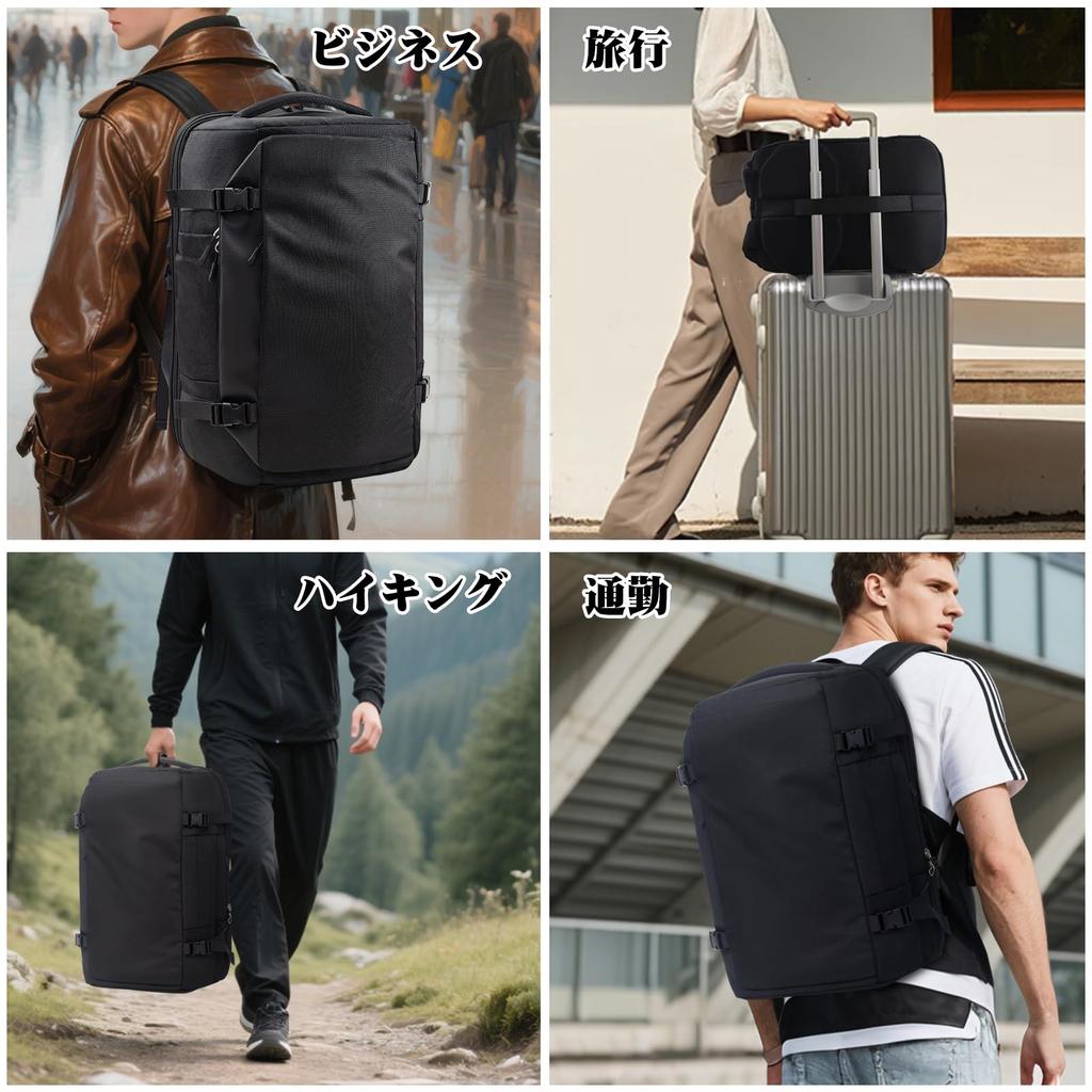 Business Travel Large Capacity Size Fits Inch Suitable for Business Black [KINGSLONG] Backpack, Backpack, 40L, Carry-on Backpack, Men's & Women's,