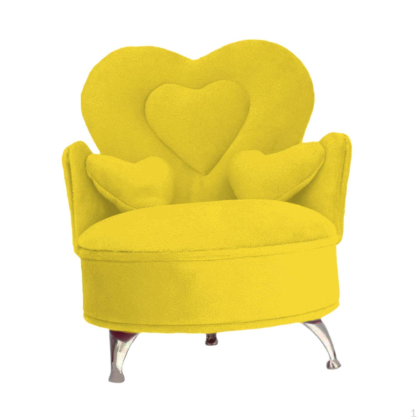 

Диван-шкатулка для украшений, диван с крышкой, держатель для безделушек, органайзер для масштаба 1/6 Mini жёлтый