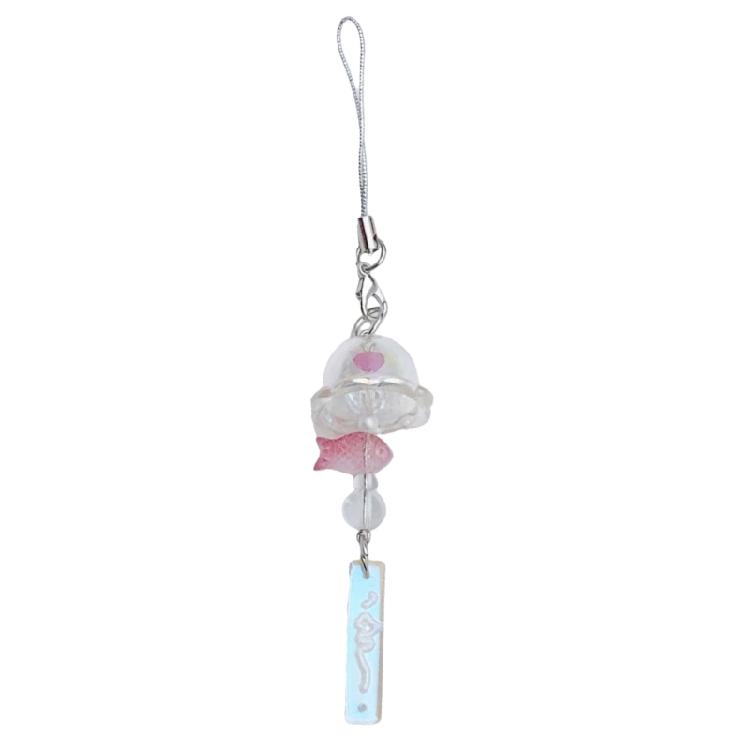 Multipurpose Jellyfish Chimes Phone Charm for Phones and Keys Decoration Handmade with Scratch Resistant Materials