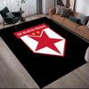 SK Slavia Praha Art Flannel Printed Carpet, Home Sofa Decoration for Living Room & Bedroom, Non‑Slip Play Flannel Floor Mat for Game Room