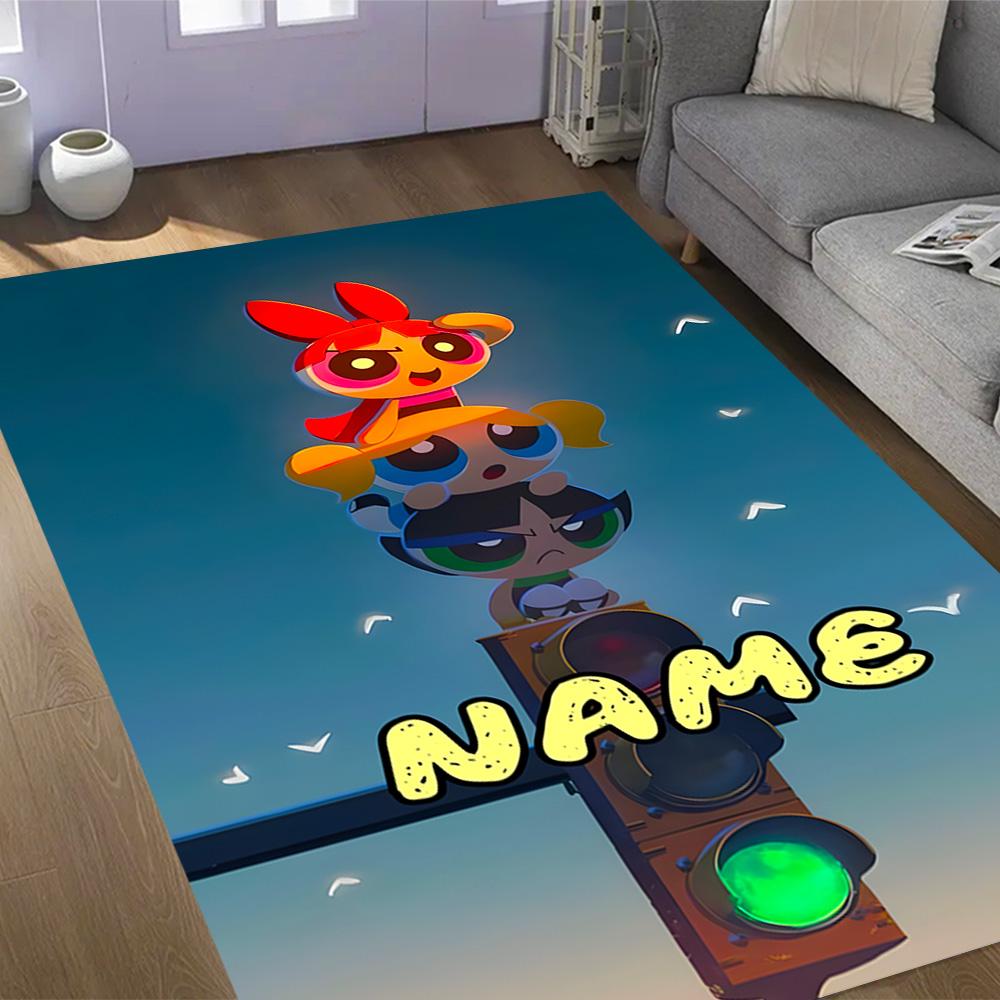 Looney Tunes: Name Frames Customize Text Floor Rug Office Rug Suitable for Dining Room Living Rooms Outdoor Kitchen Anti-slip Rug Office home decor