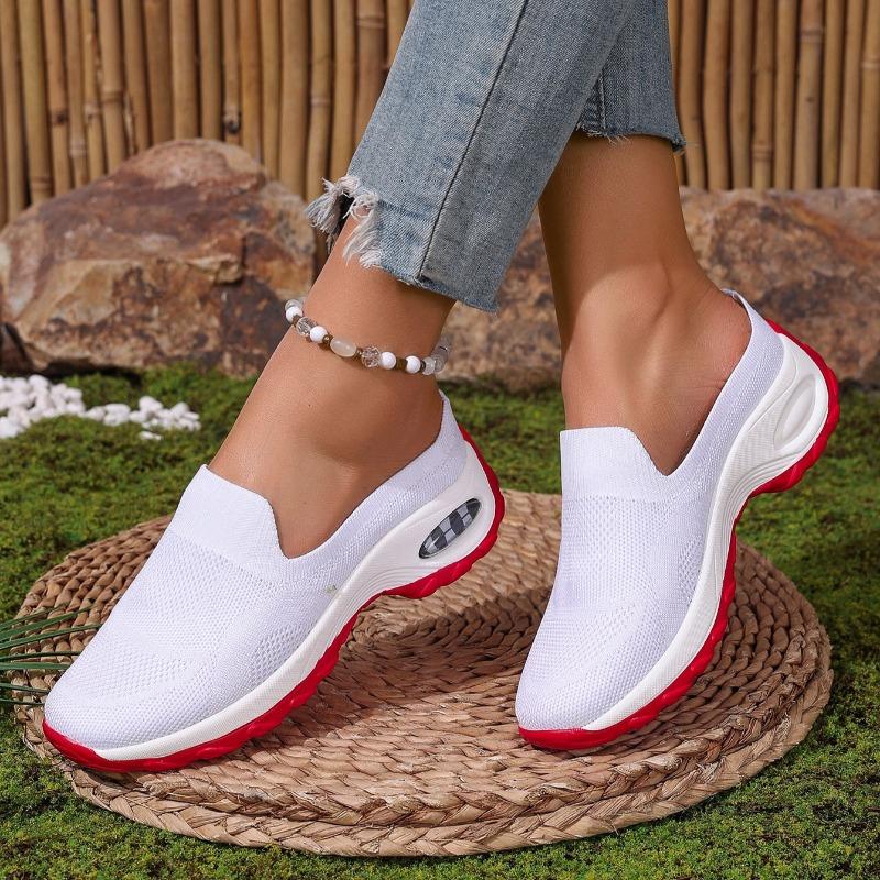 Mode Übergröße 2025 Slipper Damen Vulkanisierte Schuhe Socken Schuhe Atmungsaktives Mesh Strick Leichtgewicht Bequem Lässig Mode Sneaker