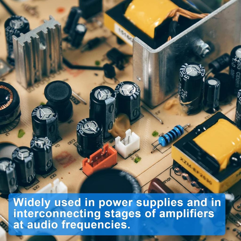 240pcs Aluminum Electrolytic Capacitor Electrolytic Capacitors Kit 24Value Range 0.1uF-1000uF Capacitors Assortment Kit