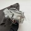 Double Pockets Design PU Leather Shoulder Bags for Women 2024 New Fashion Trend Crossbody Bag Female Silver Handbags