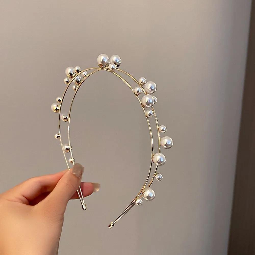 Pearl Cubic Headband Slim Point Glamorous Headband