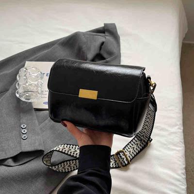 Vintage Soft Leather Women Crossbody Bags Autumn Winter Wide Shoulder Strap Commuter Shoulder Bag Lady Fashion Pillow Pack