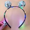 Fascia con Testa a Sfera da Discoteca a LED per Donne/Uomini/Bambini Alimentata a Batteria Accessori Costume Luminosi per Halloween, Capodanno, Feste