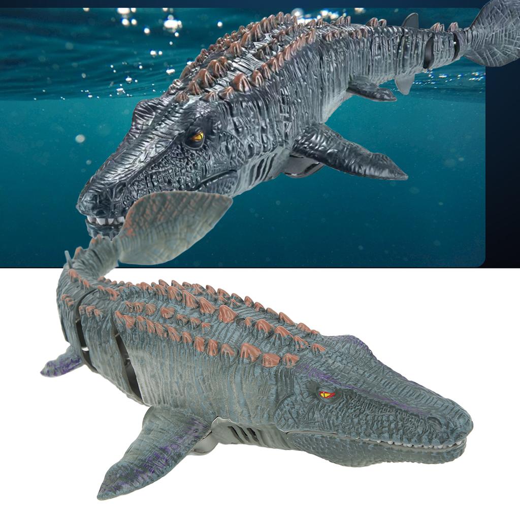 Remote Control Boat Mosasaurus Shape 2.4Ghz High Simulation Waterproof Diving Toy for Adults Kids