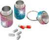 Rhinestones Keychain Pill Case Shiny Portable Pill Box 2 Compartments Easy To Take