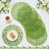 Tappetino Resistente al Calore Antiscivolo per Tavola da Pranzo Set Lavabile Decorativo Intrecciato Sottobicchieri Tappetini Protettivi per Ciotole per Cucina di Casa Esterno