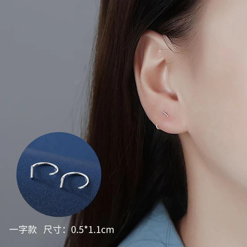 New Female Earring Sterling Silver Heart Flower Star Shaped Earrings for Women Anti Allergy Fashion Statement Bijoux