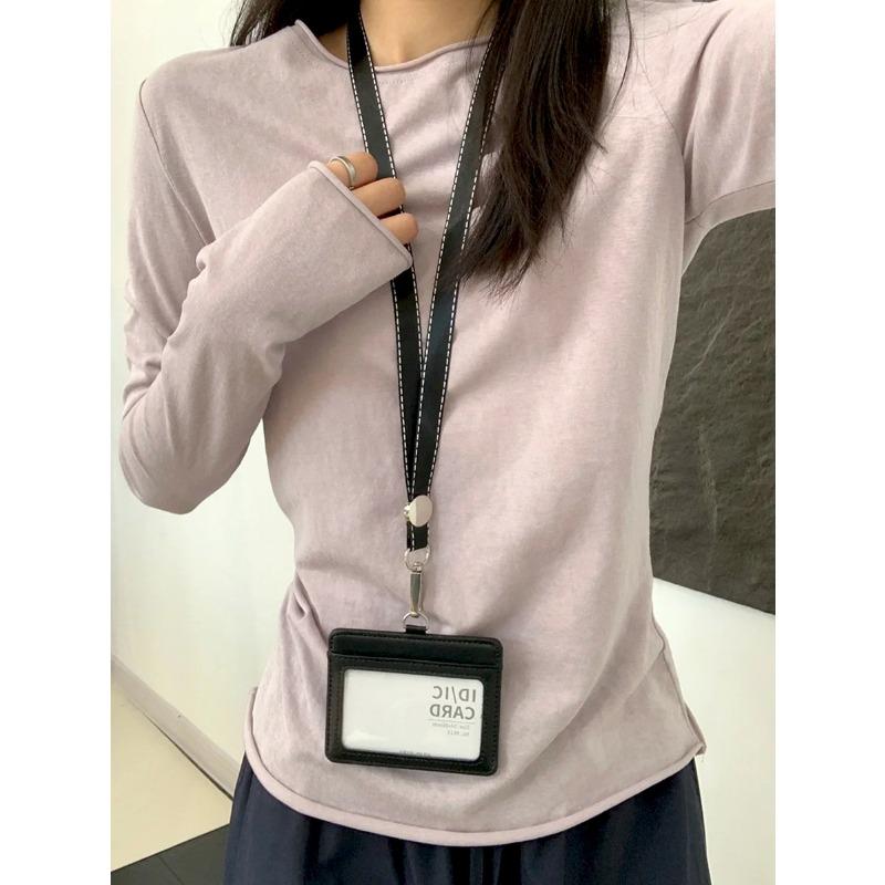 Kadınlar İçin Kıvrımlı Uzun Kollu Tişört İlkbahar Sonbahar Kış Güneş Korumalı Üst Kore Tarzı İnce İçlik Üst