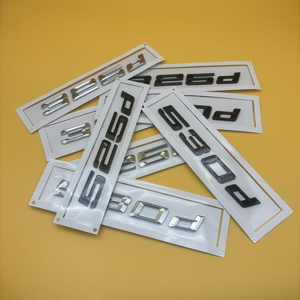 1Pc 3D 325d 330d 525d 530d Emblem Car Rear Trunk Emblem Badge for 3series 5series Accessories Car Accessories Car Modification Car Modification Parts