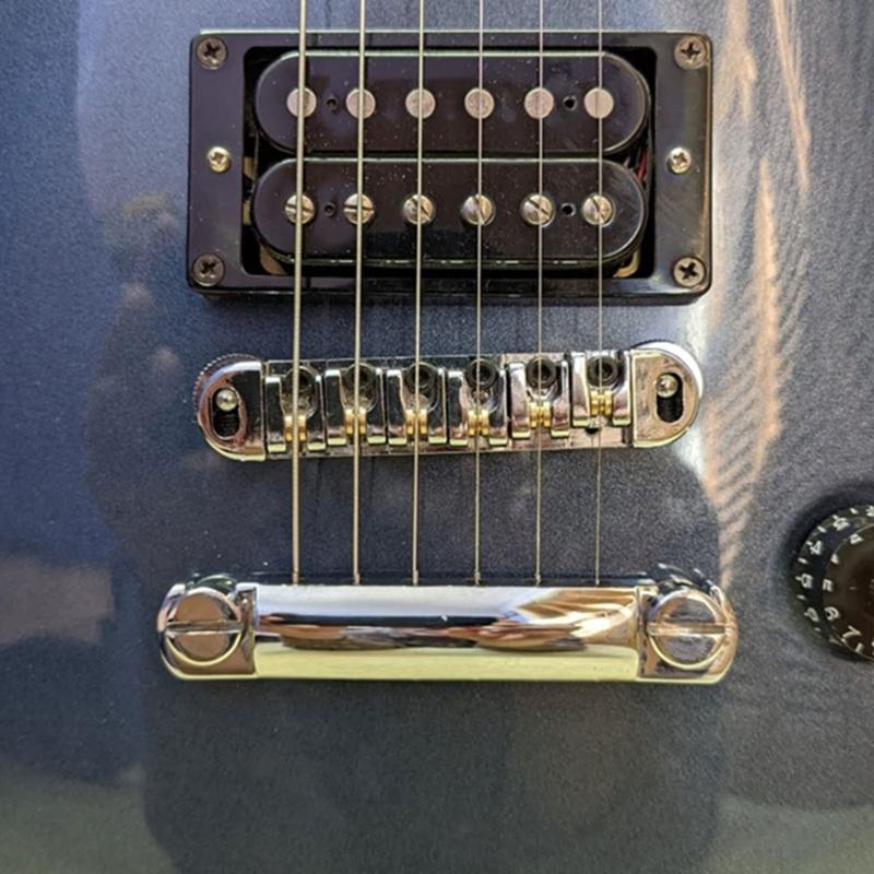 Saddle Bridges with Studs Practical Tailpiece Bridge Roller Saddle Bridge Portable Guitars Replacement Bridge Kit