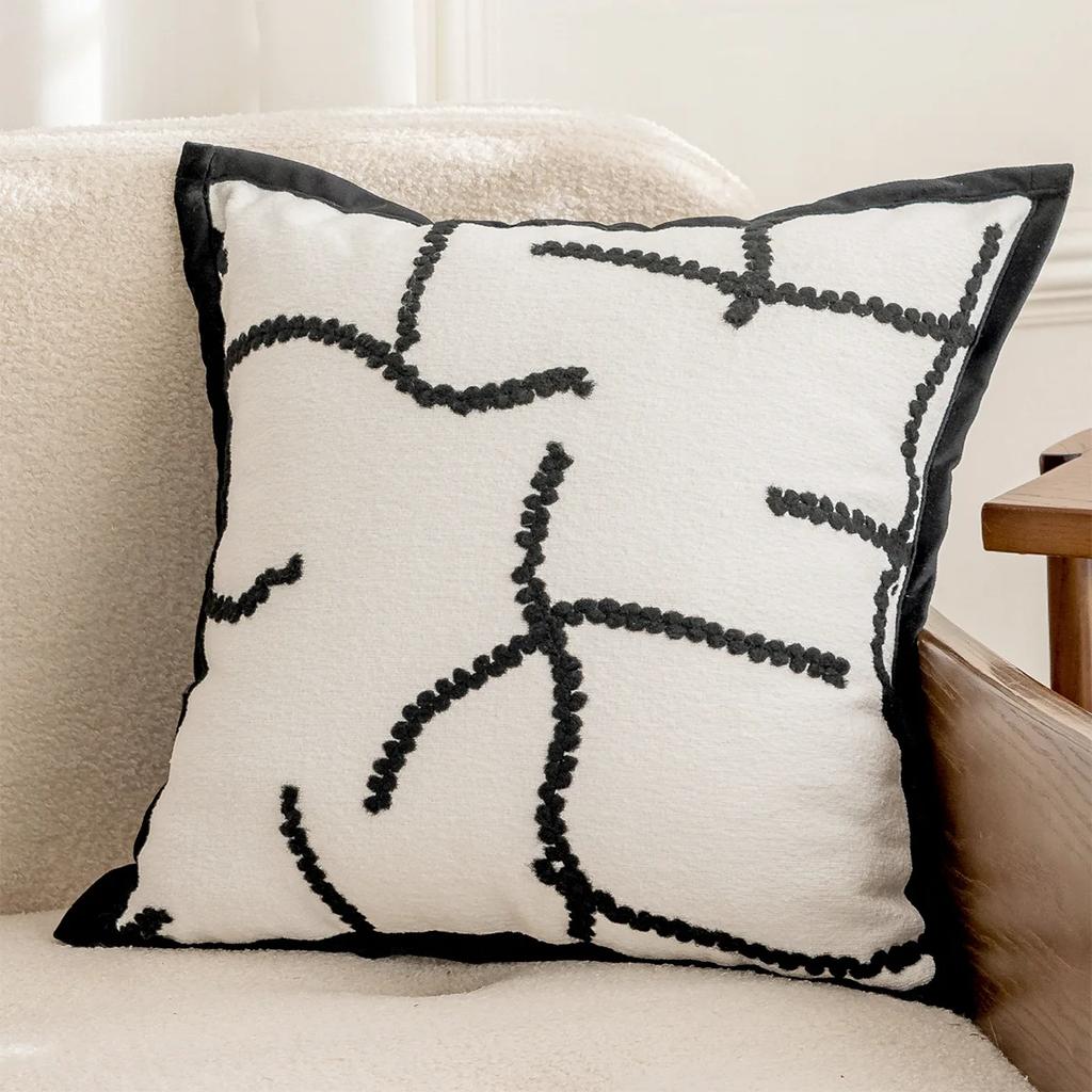 45x45cm Black Throws Pillow Cover Nordic Modern Minimalist Cushion Cover Pillowcase for Living Room Decoration Couch Home Decor