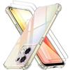 Protective Case - E.F.CONNECTION - for OPPOReno 8 5G - Transparent - 4 Reinforced Corners - 2 Tempered Glass