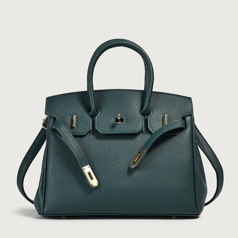 Cross Border Large Capacity Hand-held Lychee Patterned Women's Bag 2026 New Fashion Scarf Kelly Shoulder Crossbody Bags