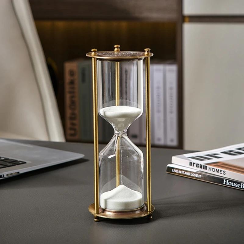 5/10/15/30/60 Minutes Retro Metal Hourglass Creative Kid's Toothbrush Timer Glass Sand Clock Living Room Desktop Office Decor