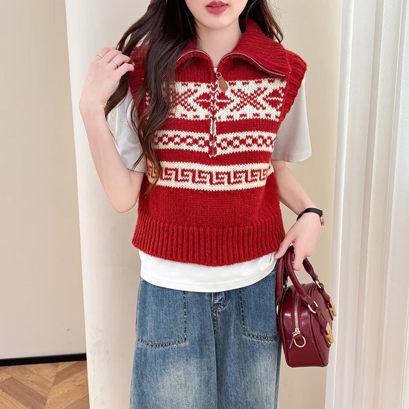 TonLion 2025 Women's Retro Pullover Vest