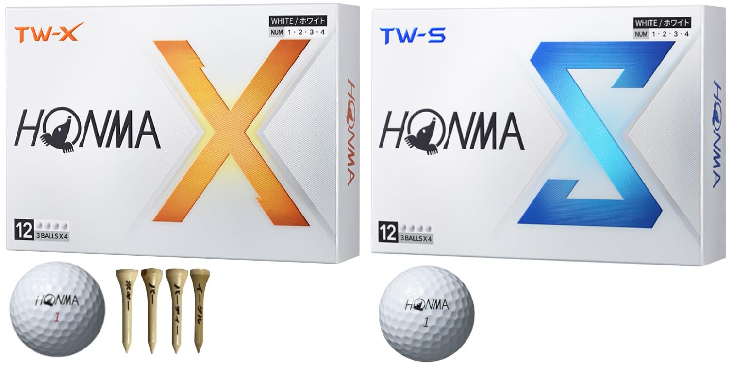 

Мяч для гольфа Honma Honma Golf 2024 года Модель BT2402 BT2403 с бонусом 2 TW-X TW-S (X+S_Белый_Всего дюжина)
