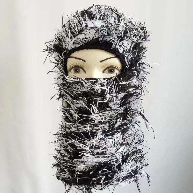 Single Hole Knitted Mask Party Funny Acrylic Yarn Balaclava Hat Outdoor Warm Head Cover