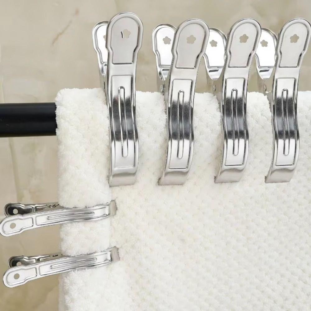 Space Saving Clothes Pins Reusable Stainless Steel Clips Large Quilt Clips Clothing Organizer