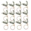 Napkin Rings Rustic Eucalyptus Wooden Napkin Rings Boho Leaf Wood Bead Farmhouse Napkin Ring Holder