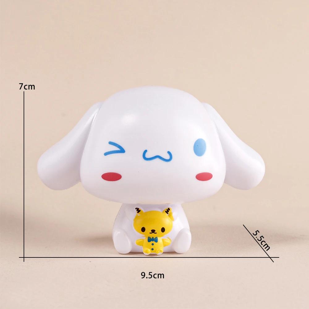 Hello Kitty Kuromi Melody Cinnamoroll Action Figure Toys Dolls Model Ornament Desktop Sanrio Kids Birthday Gifts Cake Decoration