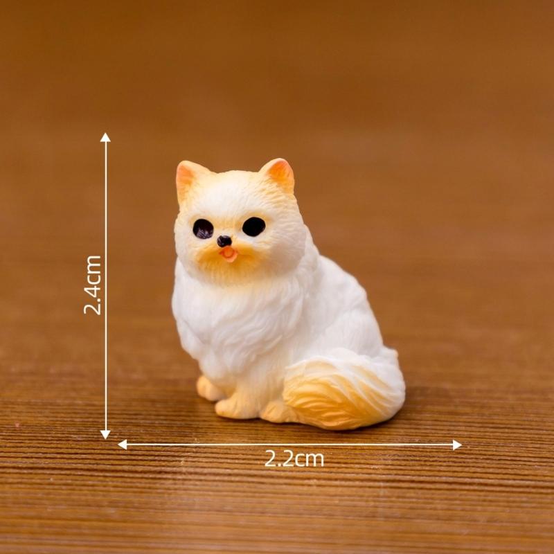 12PCS Simulation Resin Cats Model Figurine Safe Desktop Ornament Accessories For Creative Garden Landscape Display
