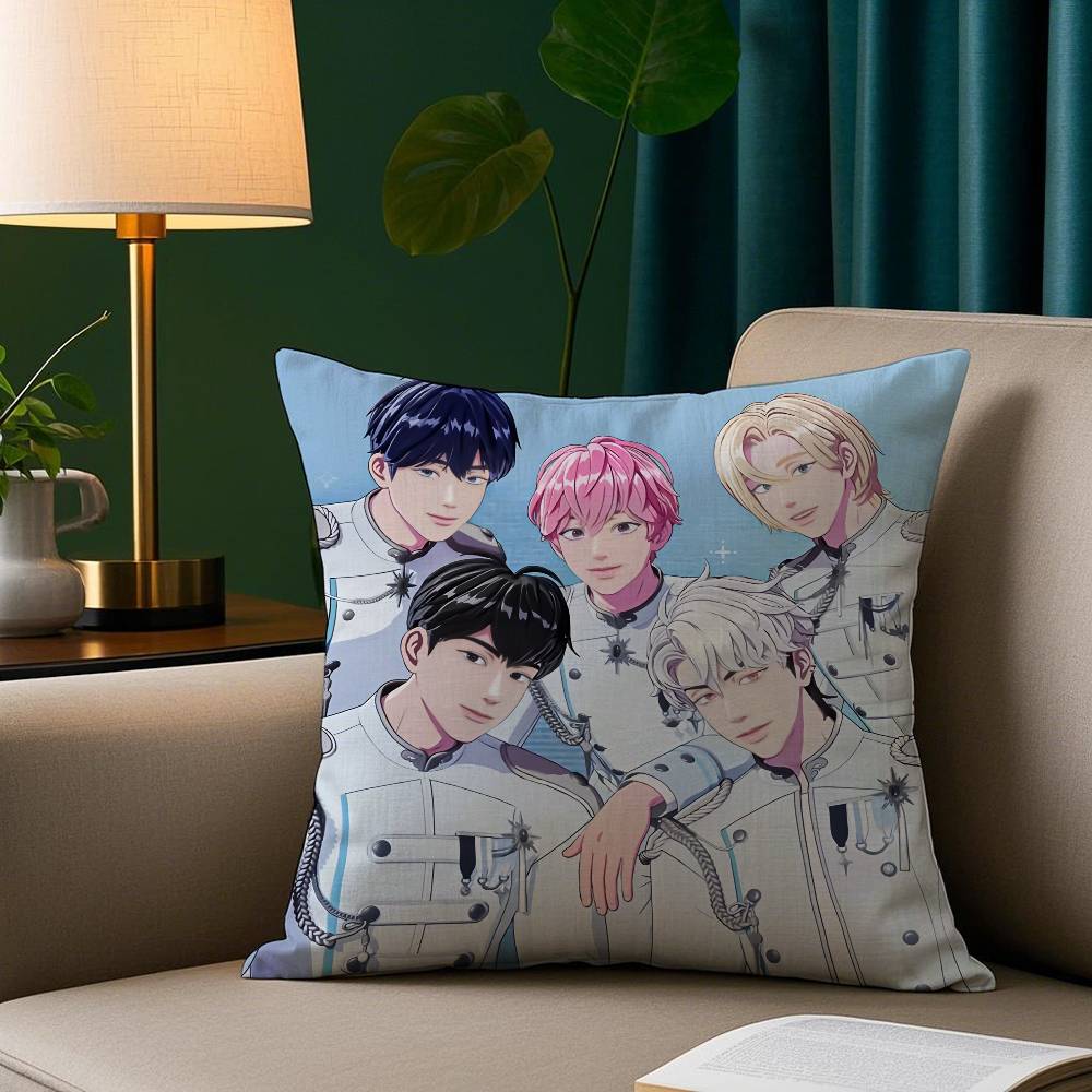 

Kpop P-PLAVE Pillow Case Short Plush Print Cushion Cover Square Throw Pillow Covers Sofa Home Decor 12x12Inch