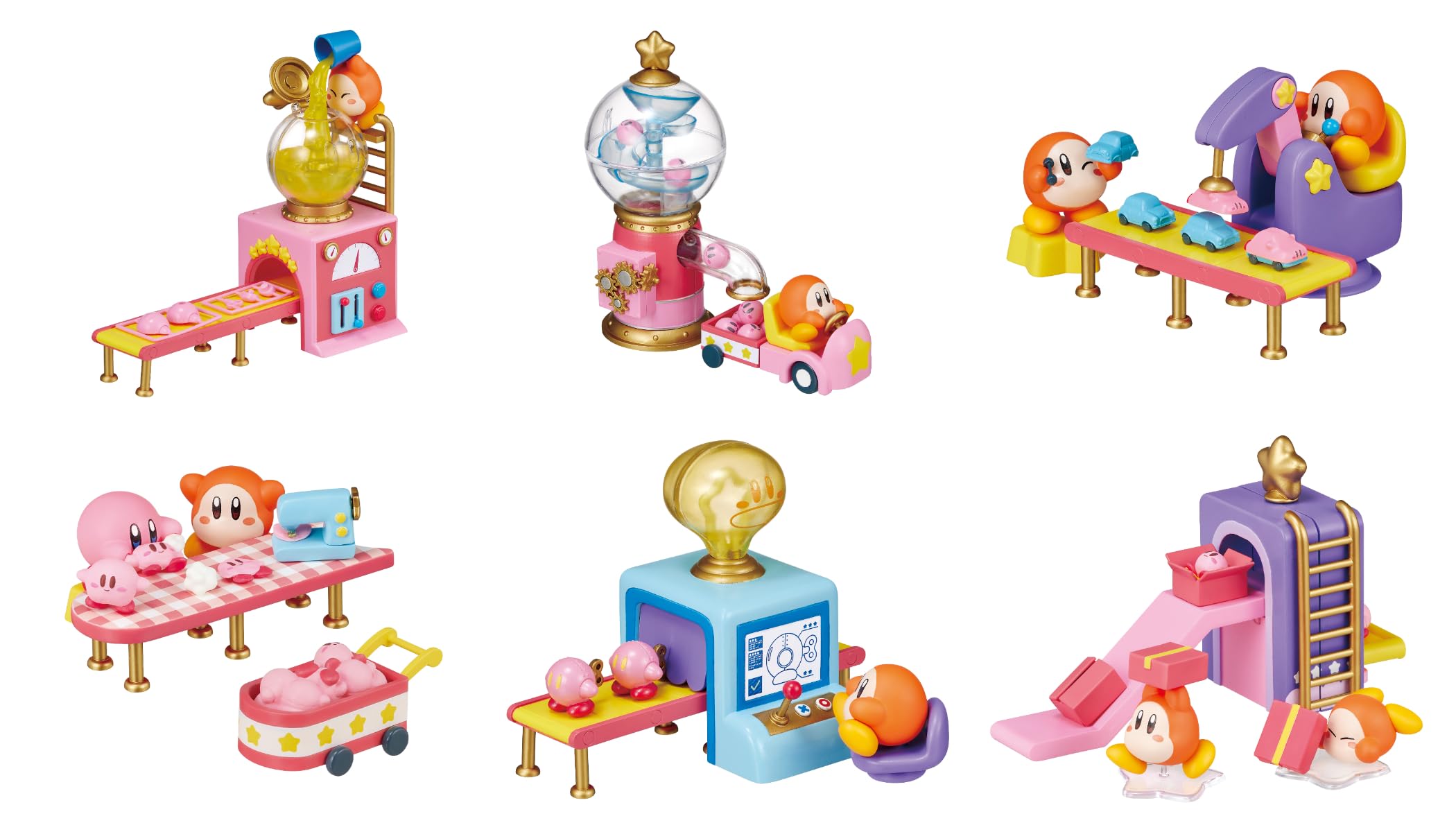 

Re-Ment Kirby Waddle Dee Toy Factory, approximately H70 x W140 x D65mm, PVC