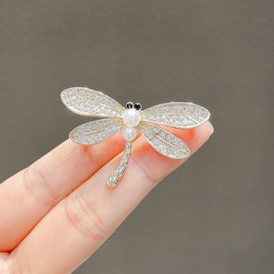 Japanese Cute Dragonfly Brooch High-End Design Sense Decorative Corsage Suit Fixed Anti-Light Do Not Buckle Accessories