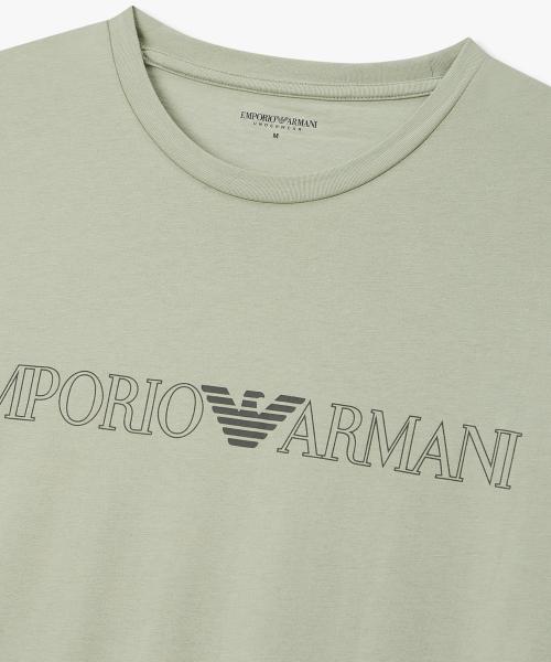 [Emporio Armani Underwear] Men's Big Logo Stretch Lounge T-shirt Light Green 0816134025 [Shipped from Korea] 100% Authentic