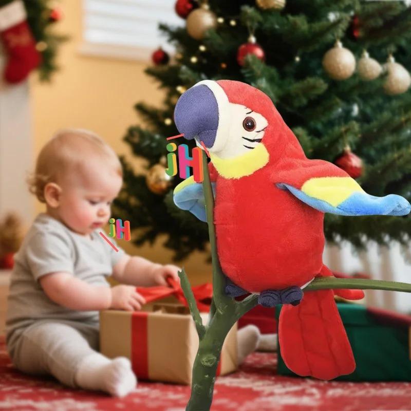 Talking Macaw Parrot Repeat What You Say Stuffed Animal Plush Toy Electronic Record Animated Bird Speaking Parrot Pet Plush Toys