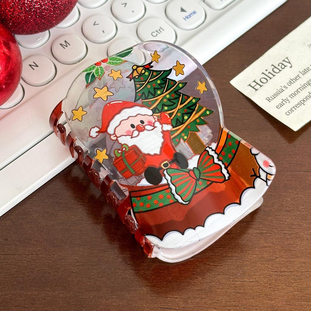 And Colorful Cute Acrylic Hair Claw Clips With Christmas Characters For Fashion Seasonal
