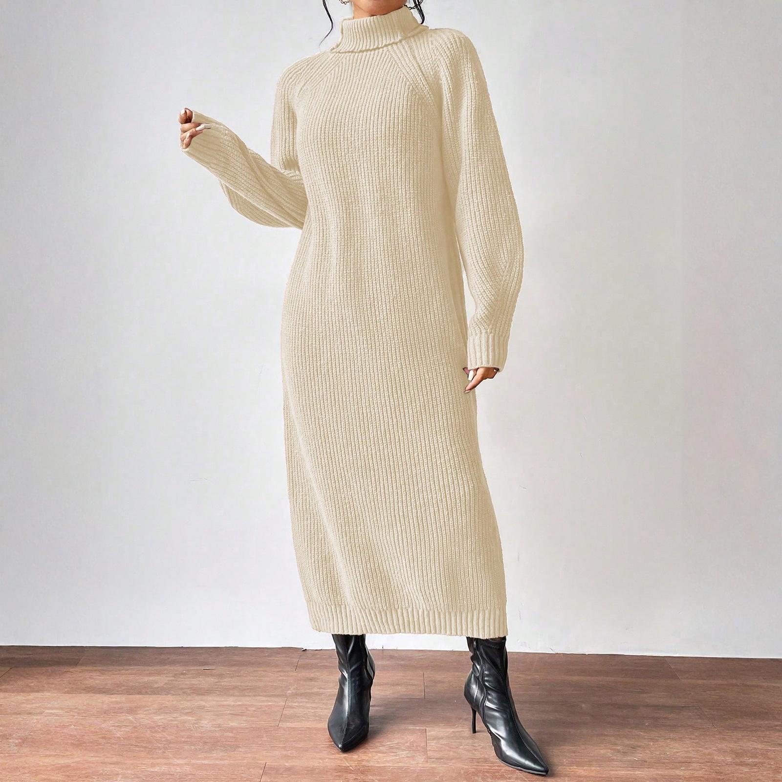 

Women s Casual Fashion R-neck Long Sleeved Retro Christmas Print Retro Dress L бежевий