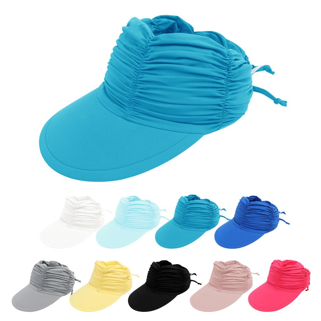 Children'S Sports Empty Top Hat Outdoor Ponytail Beach Visor Big Brim Girls Quick-Drying Hat 3-12 Years Old