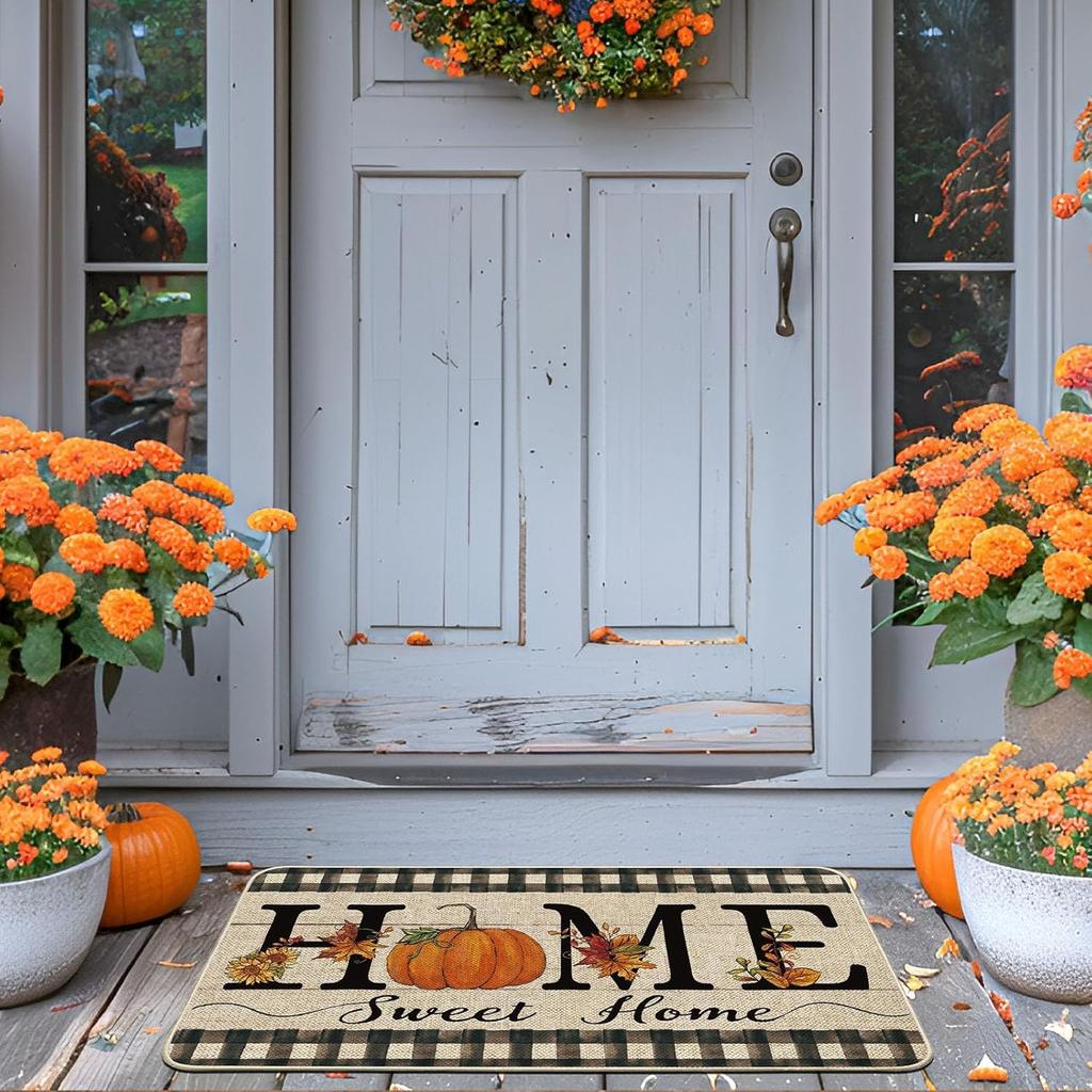 Autumn Entrance Floor Mat Holiday Indoor and Outdoor Welcome Mat Anti-Slip Kitchen Bedroom Carpet Home Decoration