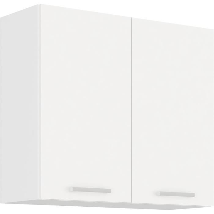 ATLAS Wall Unit with 2 Hinged Doors - White Decor - L80 X D31 X H72