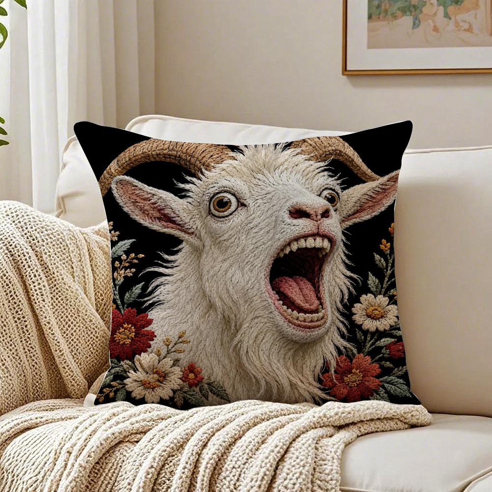 Scream Animals Retro Kissenbezug Atmungsaktiv Bio-Kurzplüsch Kissenbezüge Maschinenwaschbar Knitterarm Weich Langlebig