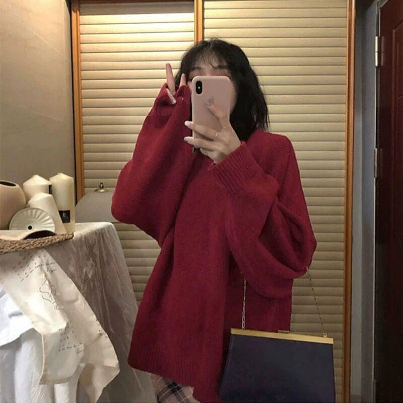 2025 Fall/Winter Women's Mohair Fluffy Loose Sweater - Cozy, Thick Knit in Lazy Style
