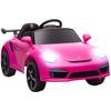 Mașinuță Electrică de Jucărie pentru Copii cu Licență RUF CTR 3 Clubsport Control de la Distanță Motor Dublu Roți Auxiliare Roz