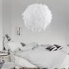 White Feather Shade Feather Pendant Light Fluffy Feather Design E27 Holder Feather Chandelier Nordic Style Soft