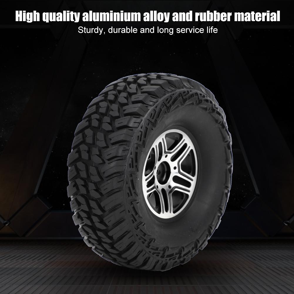 2PCS 1.9inch Aluminium Alloy Wheel Hubs Tyre Tire for 1:10 Remote Control Model RC Climbing CarBlack
