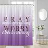 Wathon Purple Shower Curtain, Lilac Purple Shower Curtains for Bathroom with Inspirational Quotes, Cloth Fabric Bathroom Decor Set with Hooks Modern