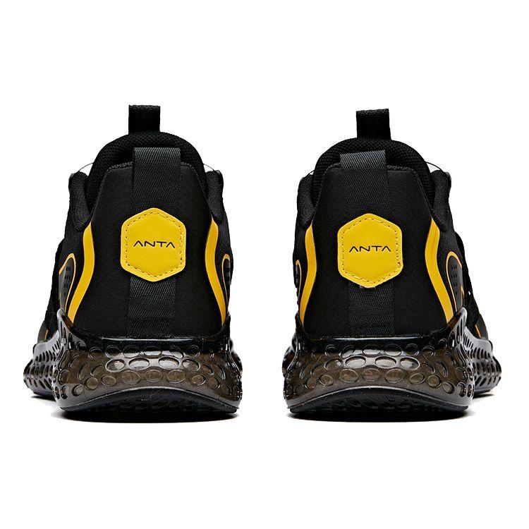 ANTA Men BOA Closure Cushioned Running Shoes Black Yellow 112015590-2
