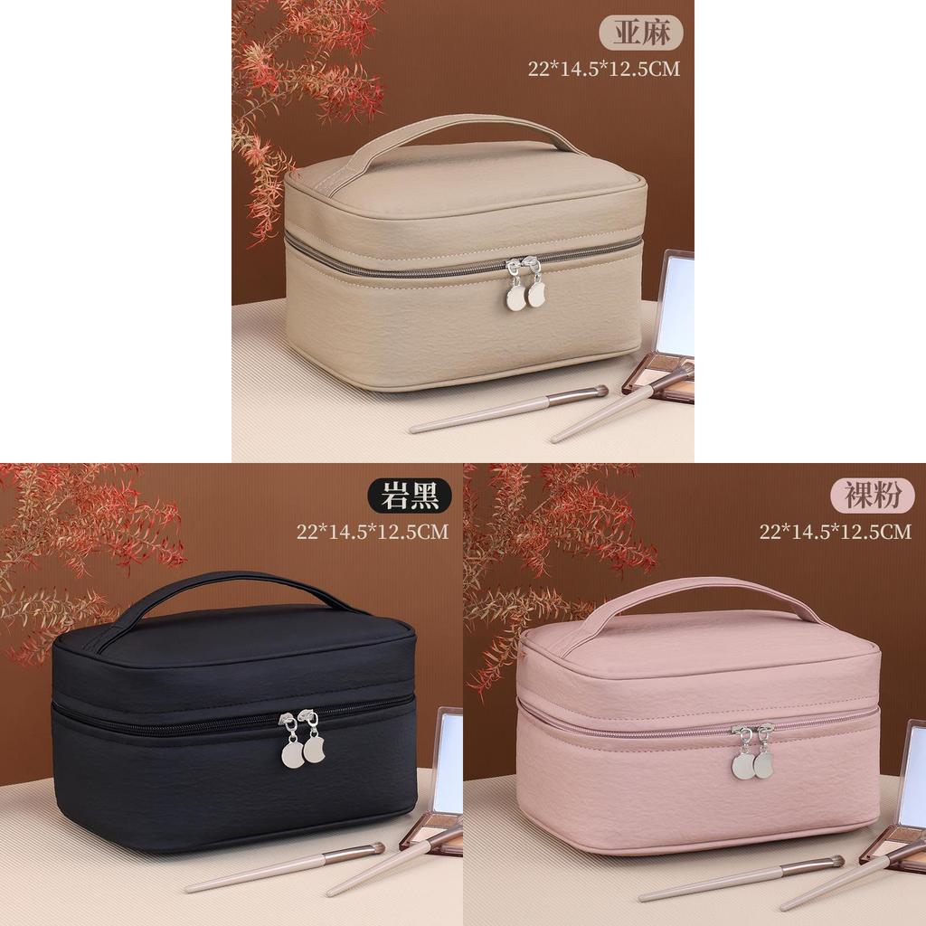 Light Luxury Twoinone Mother Daughter Makeup Bag With Pu Material For Travel And Home Storage